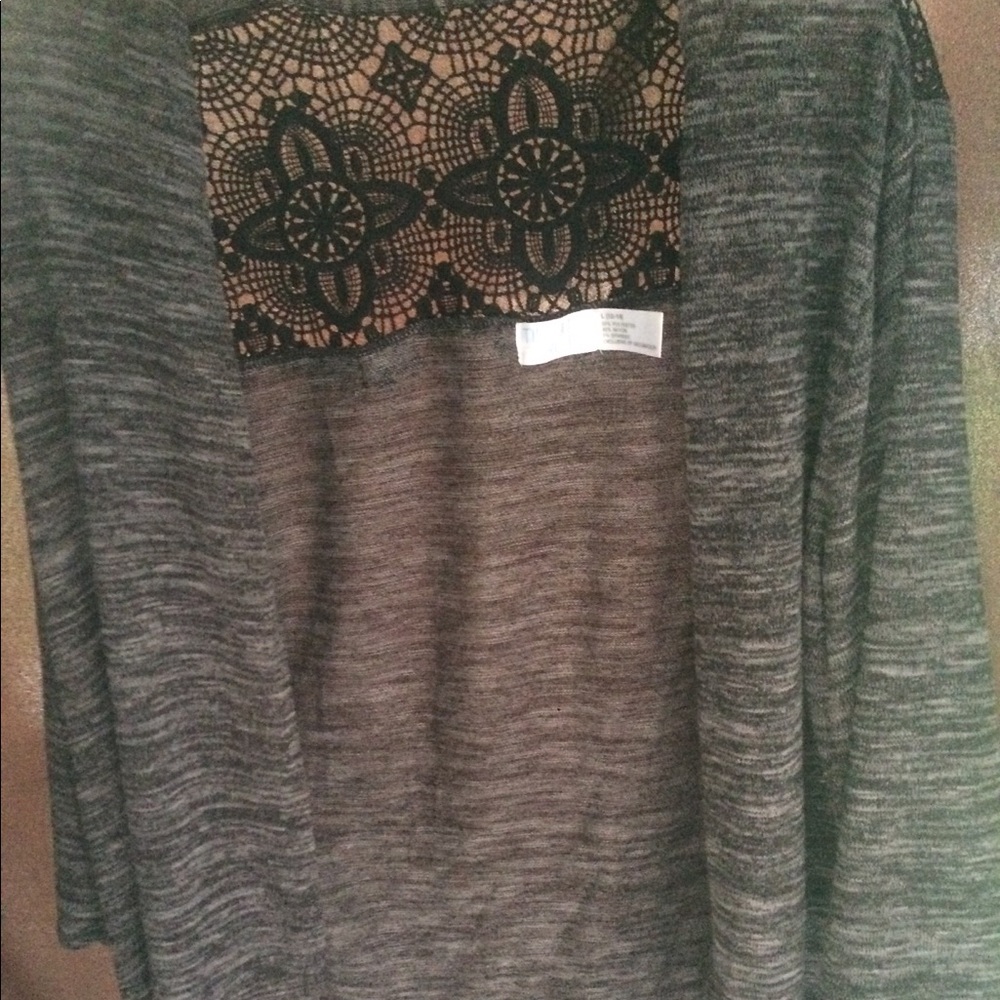 3/4 sleeve gray cardigan